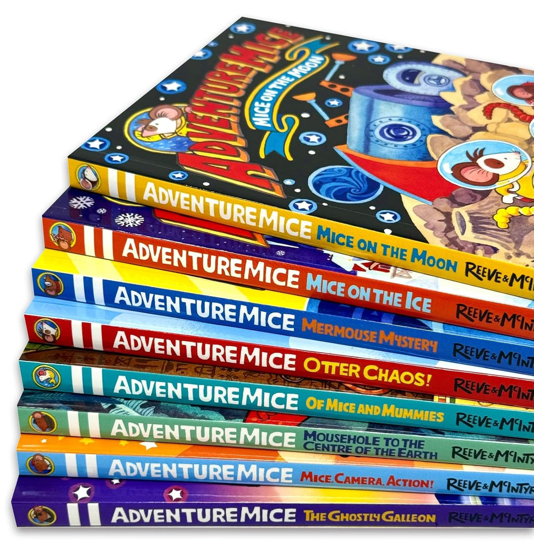 Adventuremice Series 8 Books Collection Set by Philip Reeve and Sarah McIntyre (Mice on the Ice, Mice on the Moon, The Ghostly Galleon, and More)