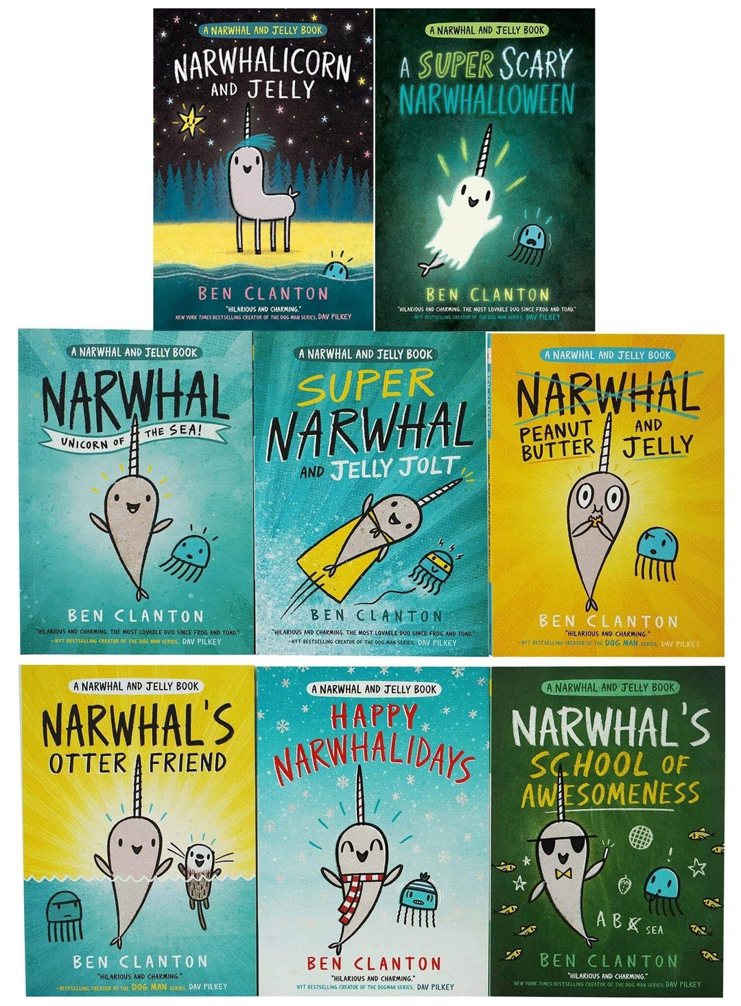 Narwhal and Jelly Series 8 Books Collection Set (Narwhal: Unicorn of the Sea!, Super Narwhal and Jelly Jolt, Peanut Butter and Jelly, Narwhal's Otter Friend, Happy Narwhalidays & 3 More)