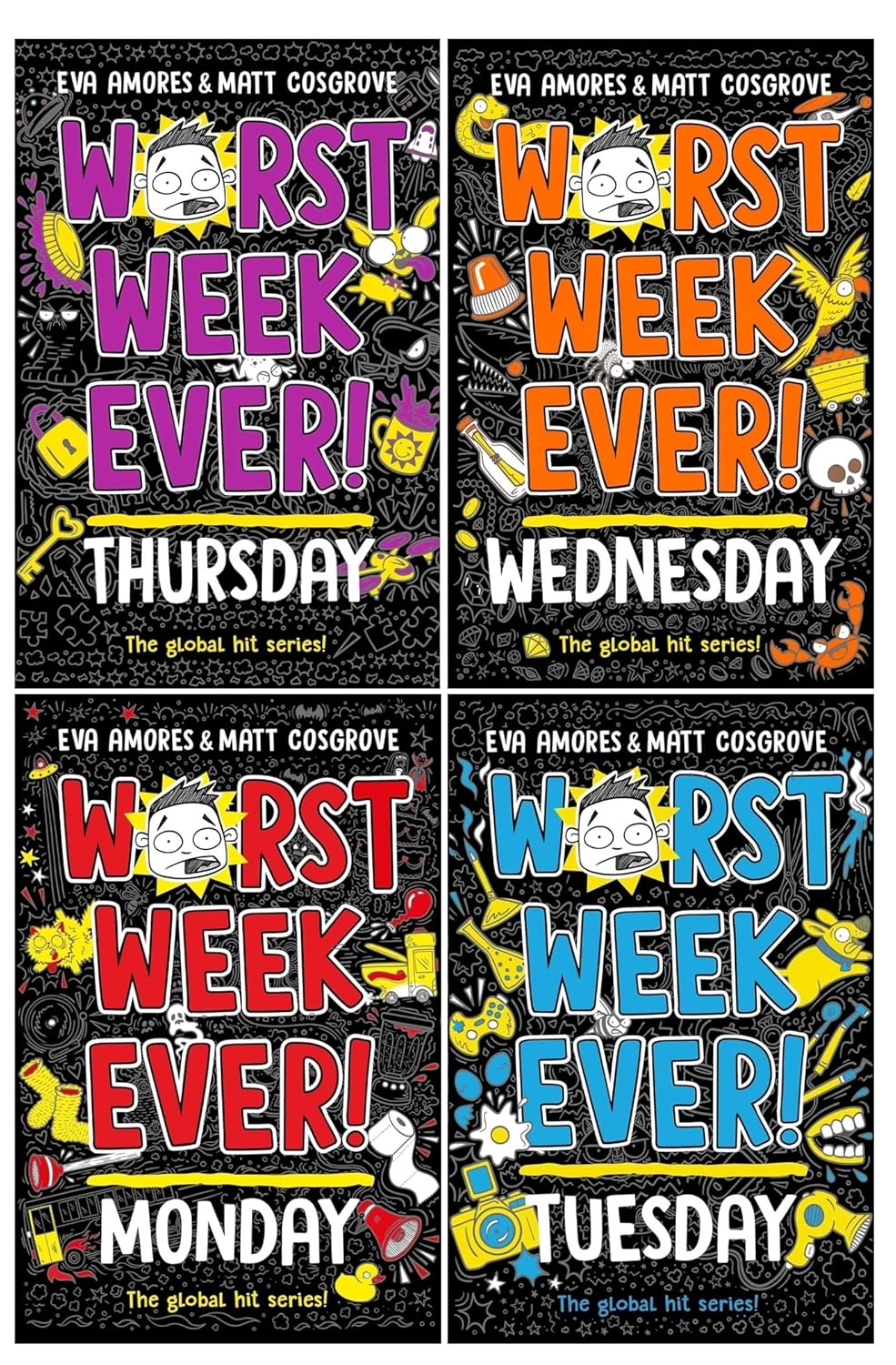 Worst Week Ever! Series 4 Books Collection Set By Eva Amores & Mat Gosgrove (Worst Week Ever! Monday, Worst Week Ever! Tuesday, Worst Week Ever! Wednesday,Worst Week Ever! Thursday)
