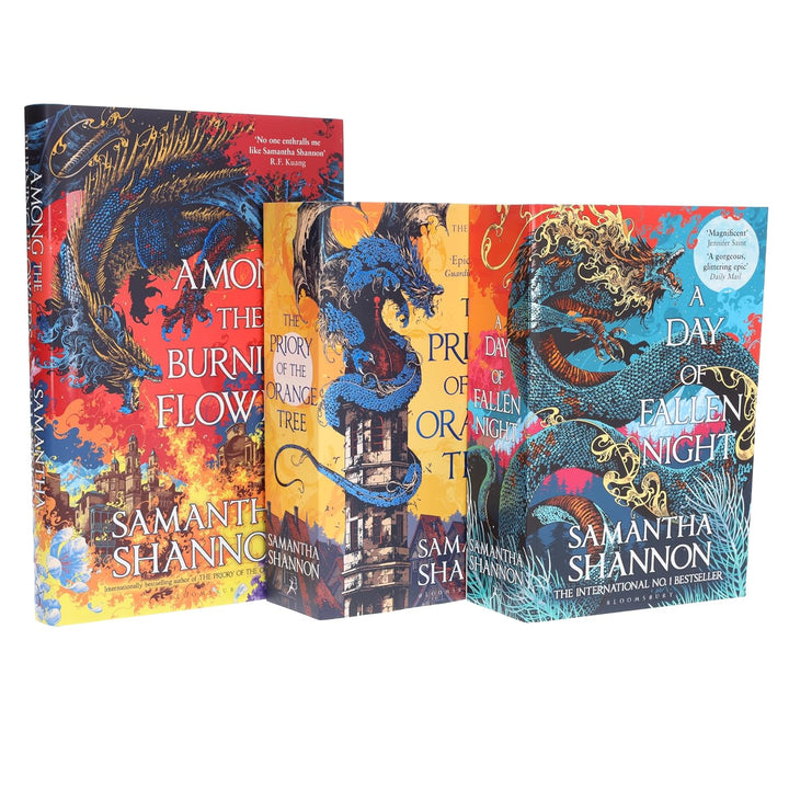 The Roots of Chaos Series 3 Books Collection Set By Samantha Shannon (Among the Burning Flowers [Hardback], The Priory of the Orange Tree, A Day of Fallen Night)