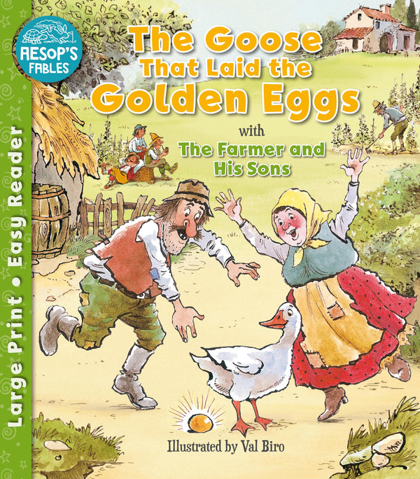The Goose That Laid the Golden Eggs and The Farmer and His Sons - Aesop's Fables Easy Readers for Ages 6+