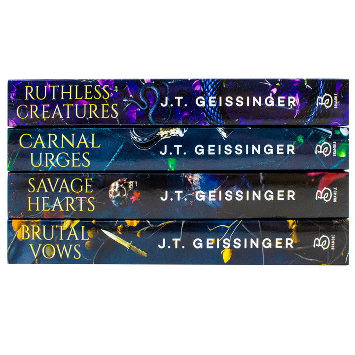 Queens and Monsters Series by J. T. Geissinger 4 Books Collection Set (Ruthless Creatures, Carnal Urges, Savage Hearts and Brutal Vows)
