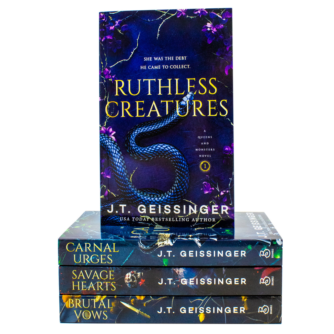 Queens and Monsters Series by J. T. Geissinger 4 Books Collection Set (Ruthless Creatures, Carnal Urges, Savage Hearts and Brutal Vows)