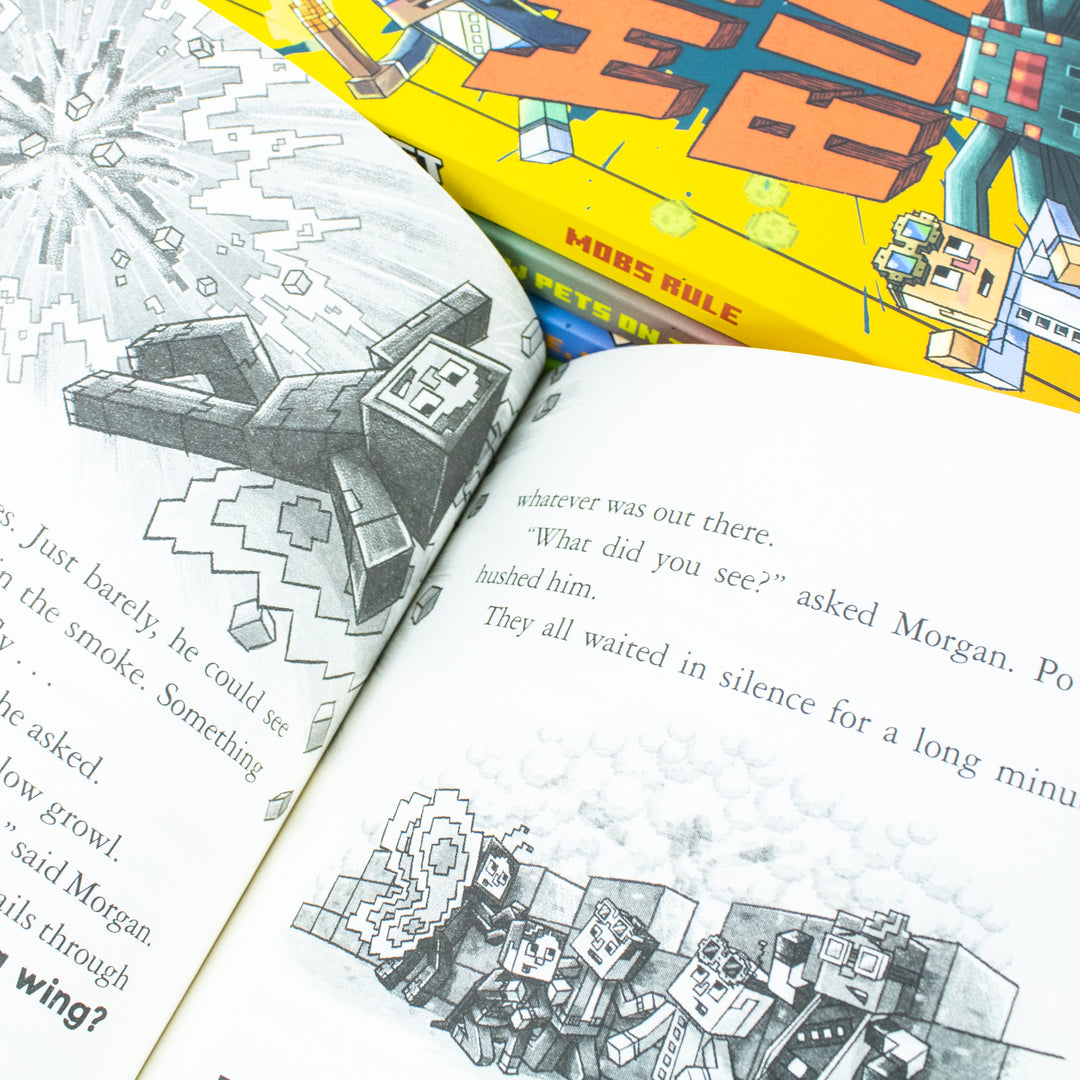 Minecraft Stonesword Saga Series 5 Books Collection Set | Crack in the Code!, Mobs Rule!,New Pets On The Block,To Bee Or Not to Bee!,The Golem’s Game