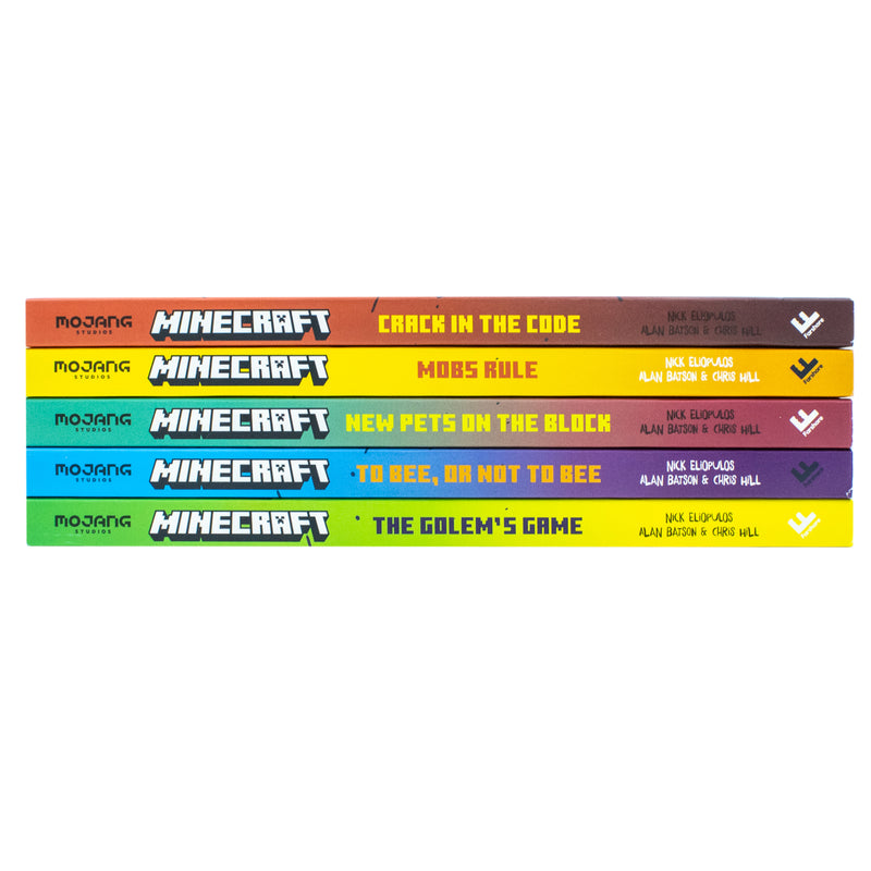 Minecraft Stonesword Saga Series 5 Books Collection Set (Minecraft: Crack in the Code!, Minecraft: Mobs Rule!, Minecraft: New Pets On The Block, To Bee Or Not to Bee! & The Golem’s Game)