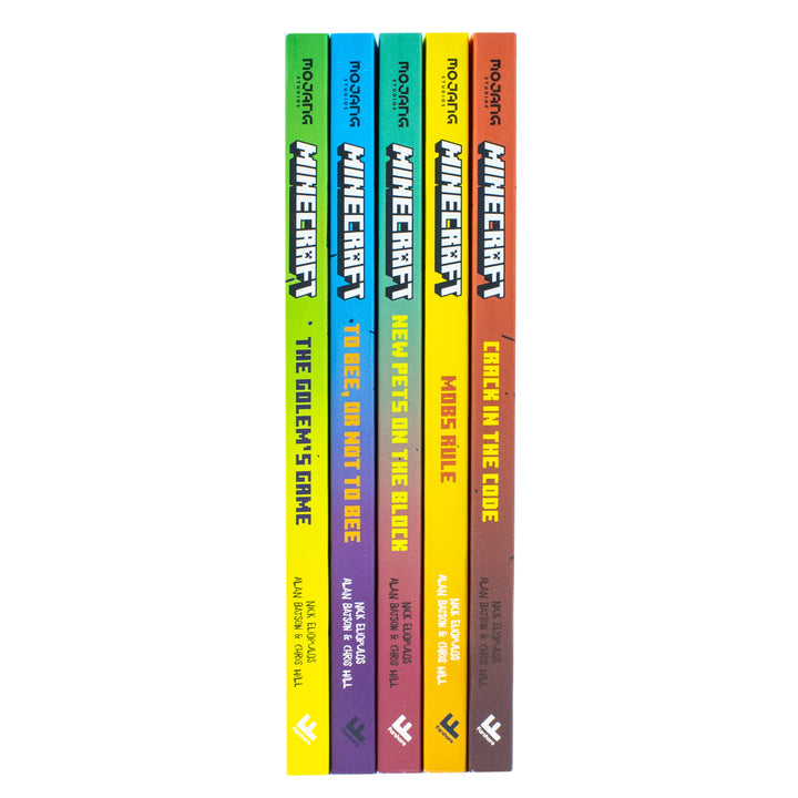 Minecraft Stonesword Saga Series 5 Books Collection Set | Crack in the Code!, Mobs Rule!,New Pets On The Block,To Bee Or Not to Bee!,The Golem’s Game