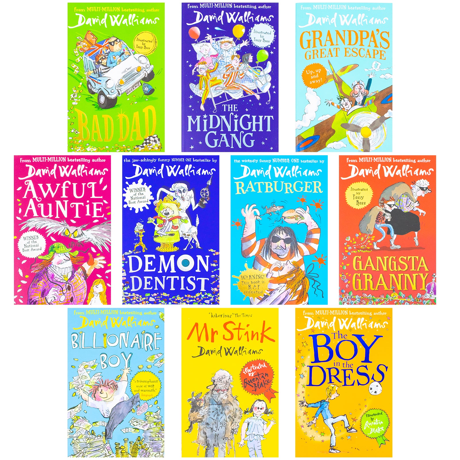 David Walliams The Terrific Ten Mega-Massive Box Set Age 8+
