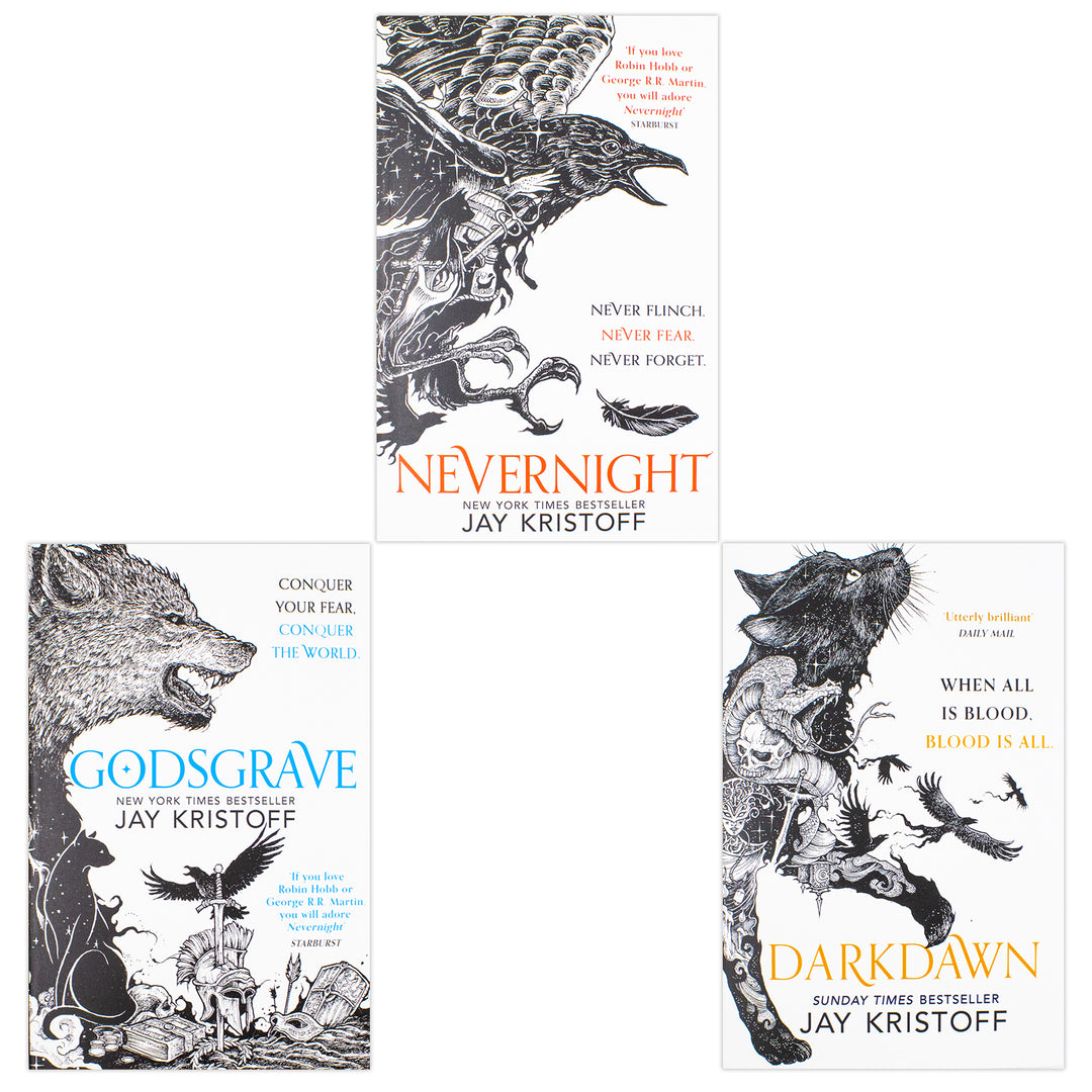 The Nevernight Chronicle Series 3 Books Collection Set by Jay Kristoff – Epic Fantasy Adventure Novels | Nevernight, Godsgrave & Darkdawn Book Set