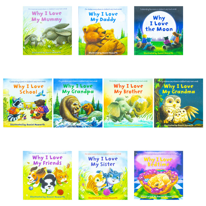 Why I Love Mummy, Daddy, Grandpa, Grandma, Sister, Brother 10 Picture Flat Books Children Collection Paperback Set For Kids Aged 0-5 Years readers