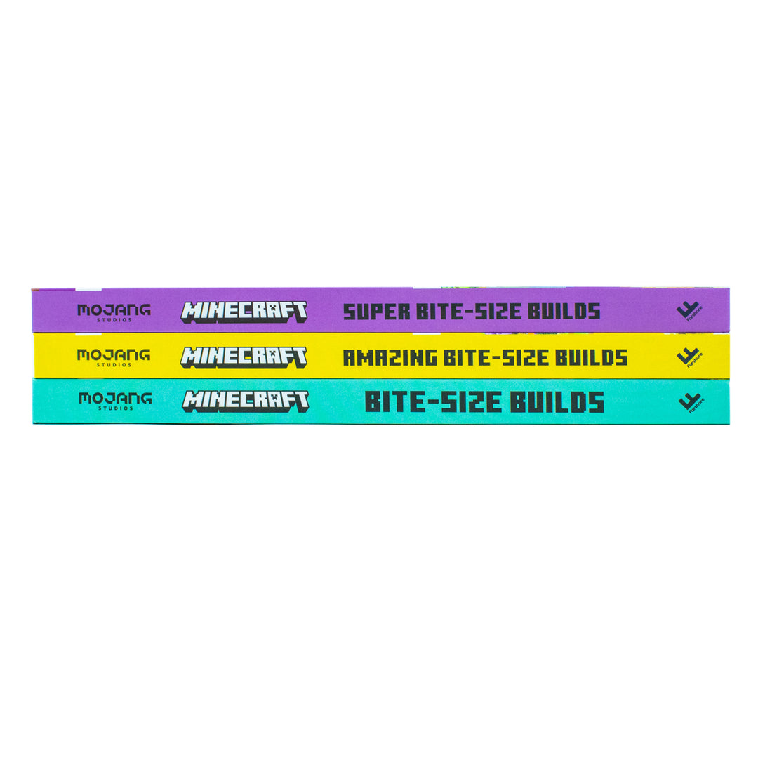 Minecraft Bite Size Builds Slipcase  3 Books Set  The official collection of illustrated mini projects with over 60 fun builds: great for gamers of all ages and abilities