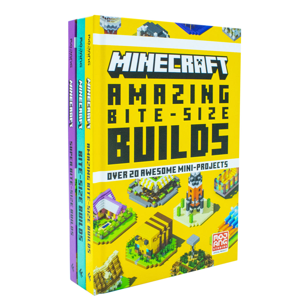 Minecraft Bite Size Builds Slipcase  3 Books Set  The official collection of illustrated mini projects with over 60 fun builds: great for gamers of all ages and abilities