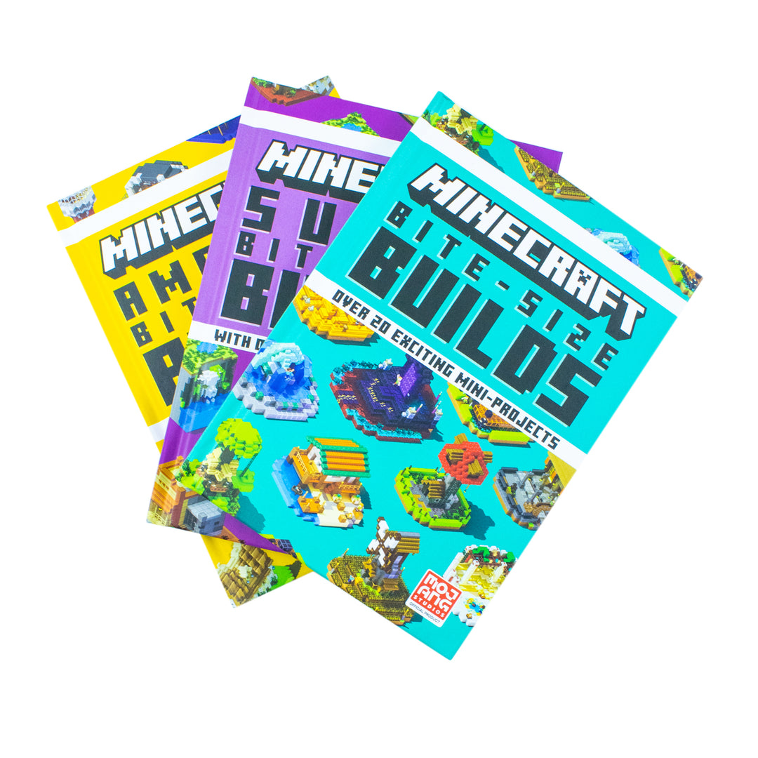 Minecraft Bite Size Builds Slipcase  3 Books Set  The official collection of illustrated mini projects with over 60 fun builds: great for gamers of all ages and abilities
