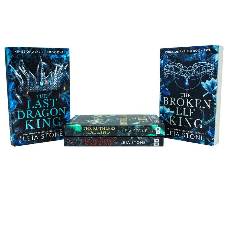Kings of Avalier 4 Books Collection Set By Leia Stone(The Last Dragon King, The Broken Elf King, The Ruthless Fae King & The Forbidden Wolf King)