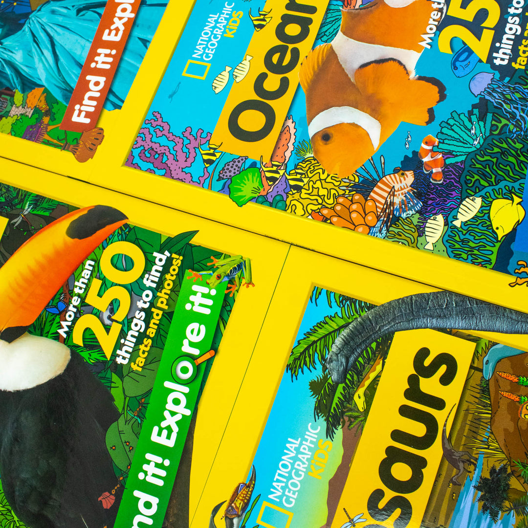 National Geographic Kids Find It! Explore It! 6-Book Collection|Educational Nonfiction Series on Animals, Oceans, Dinosaurs, Insects, Nature & History