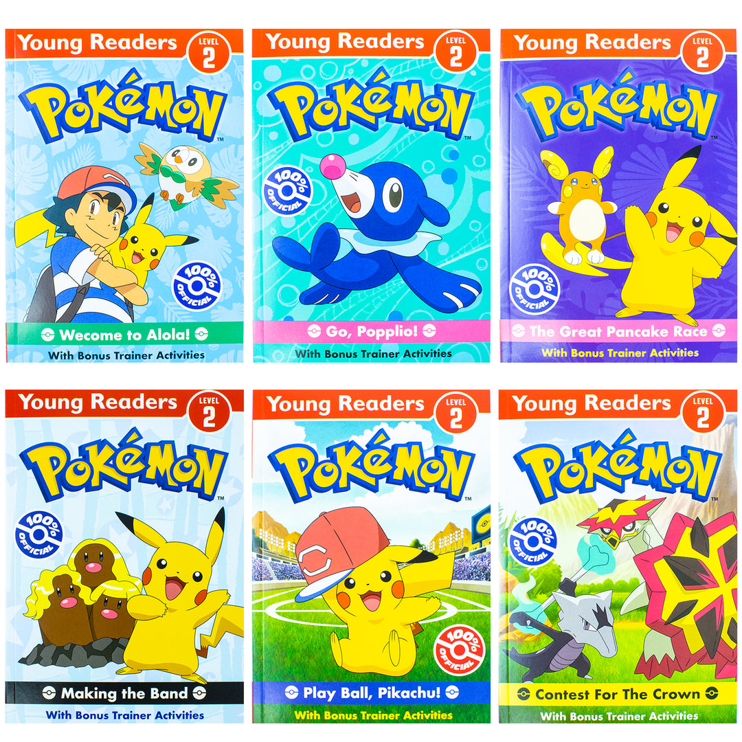 Young Readers Pokémon Level 2 Passport to Reading Alola Collection 6 Books Box Set