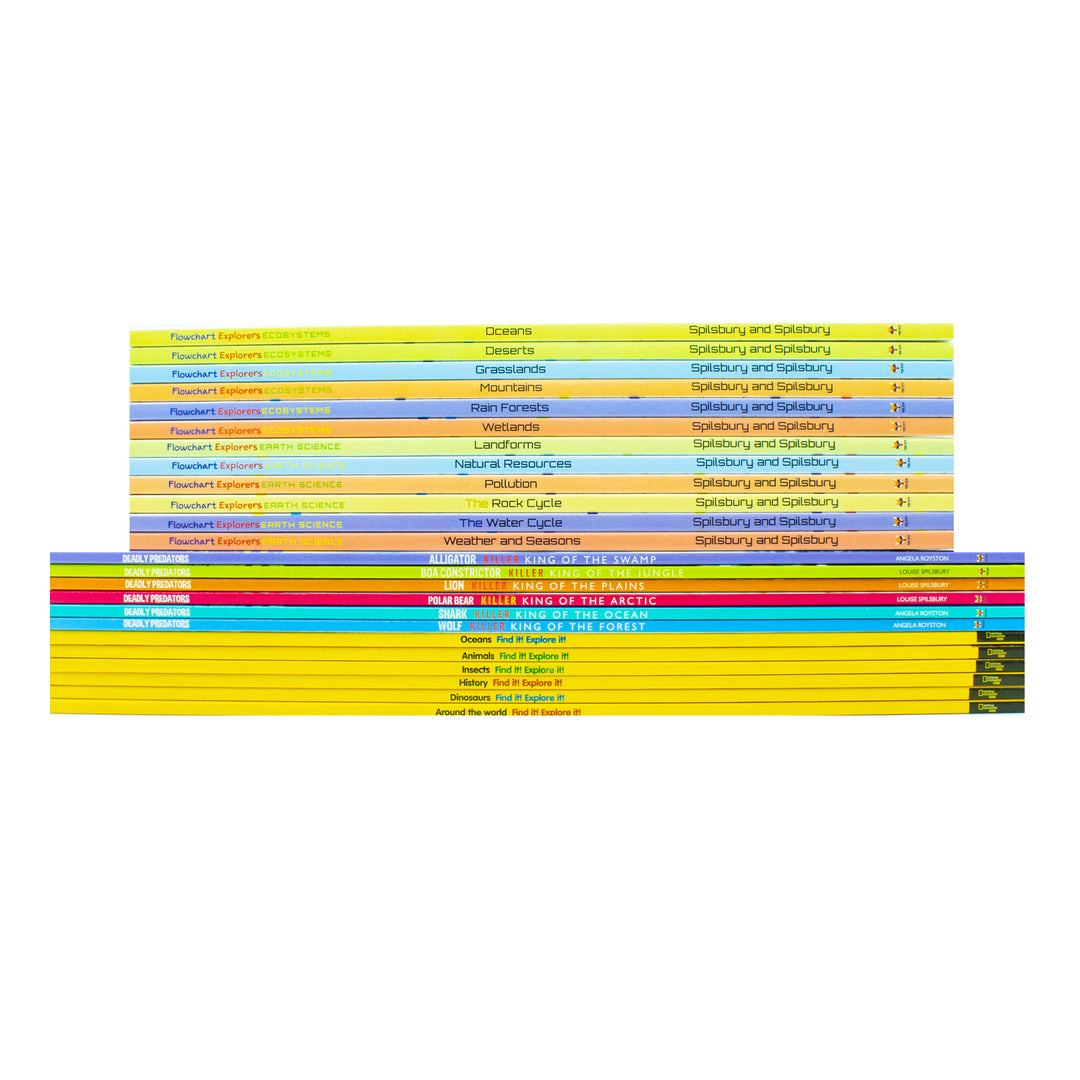 National Geographic Kids Mega 24-Book Set- Predators, Earth Science & Ecosystems - Fun Nonfiction STEM Books for Curious Kids