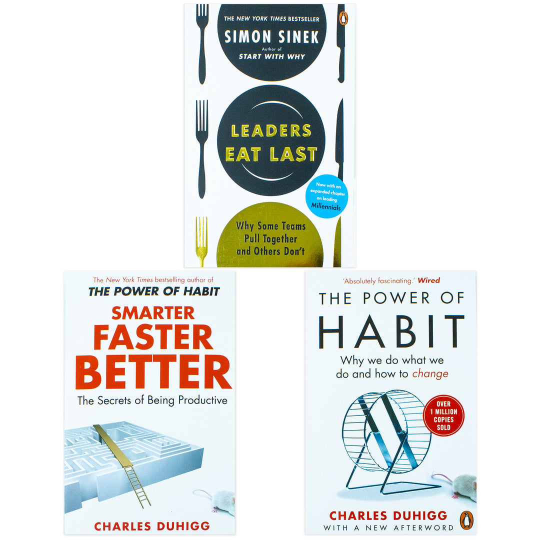 Charles Duhigg Collection - 3 Books Set (Smarter Faster Better, The Power of Habit, Leaders Eat Last) for 12+