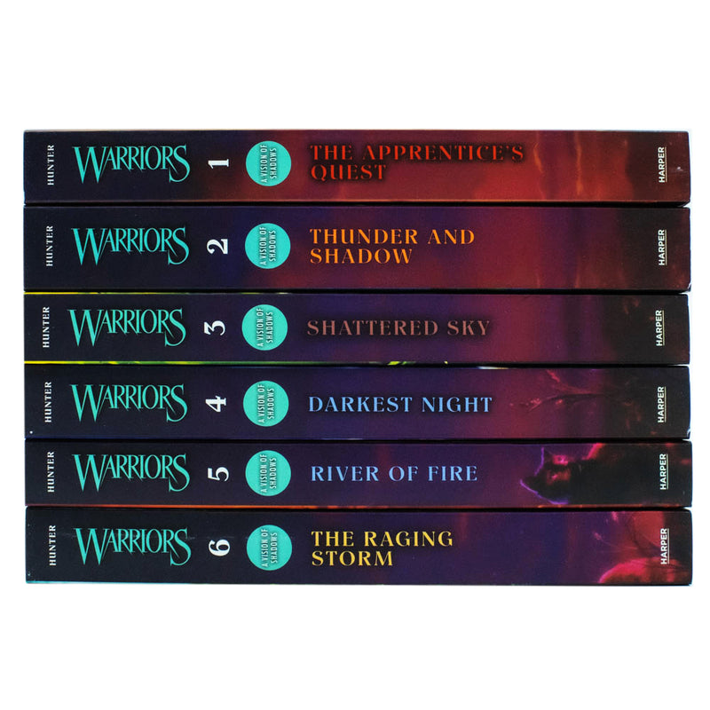 Warriors Cat A Vision of Shadows Series Books 1 - 6 Series 6 Collection Set By Erin Hunter
