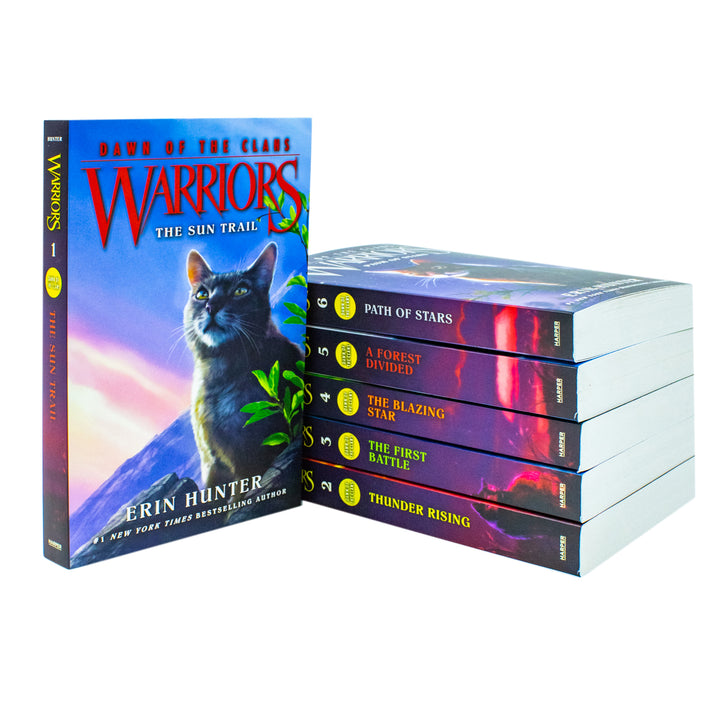 Warriors Cats: Dawn of The Clans Prequel – 6-Book Collection Set by Erin Hunter | The Sun Trail, Thunder Rising, First Battle, Blazing Star & More