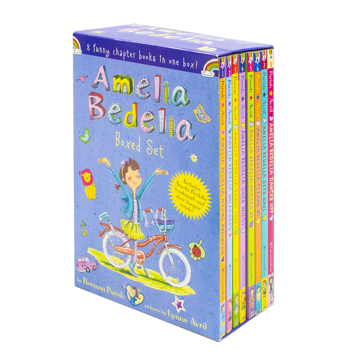 Amelia Bedelia 8 Book Collection Set (Dances Off, Sets Sail, Cleans Up, Shapes Up, Goes Wild, Road Trip, Unleashed, Means Business)