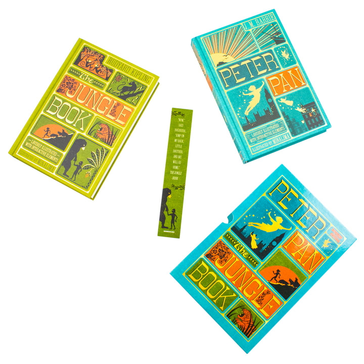 The Jungle Book By Rudyard Kipling and Peter Pan By J. M Barrie (Minalima Edition) 2 Books Collection Set