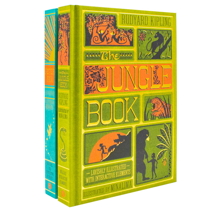 The Jungle Book By Rudyard Kipling and Peter Pan By J. M Barrie (Minalima Edition) 2 Books Collection Set