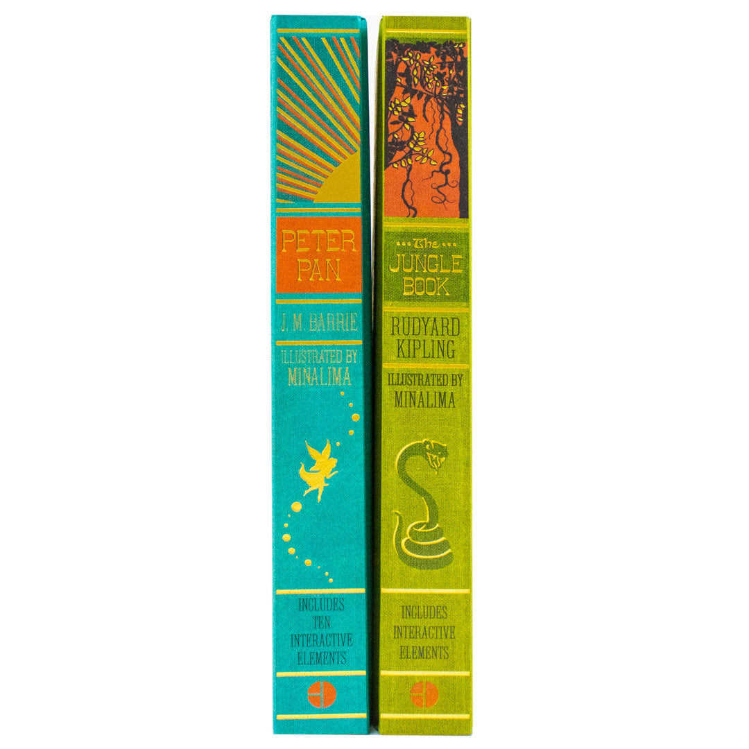 The Jungle Book By Rudyard Kipling and Peter Pan By J. M Barrie (Minalima Edition) 2 Books Collection Set