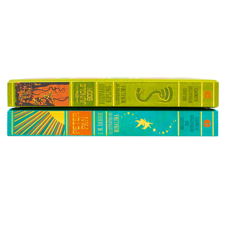 The Jungle Book By Rudyard Kipling and Peter Pan By J. M Barrie (Minalima Edition) 2 Books Collection Set
