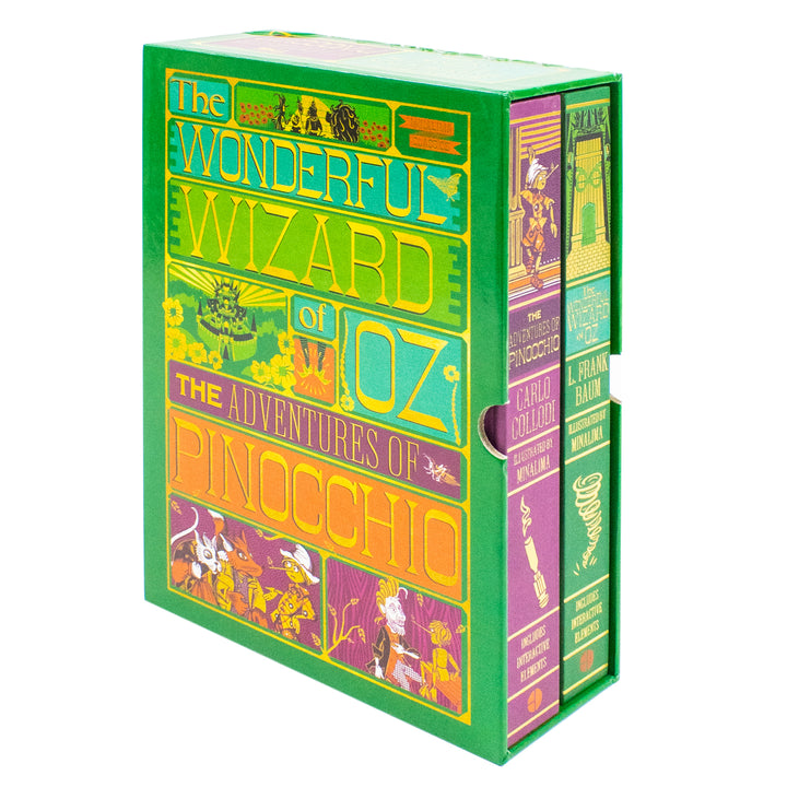 The Wonderful Wizard of Oz By L. Frank Baum and The Adventures of Pinocchio By Carlo Collodi (MinaLima Edition) 2 Books Collection Set