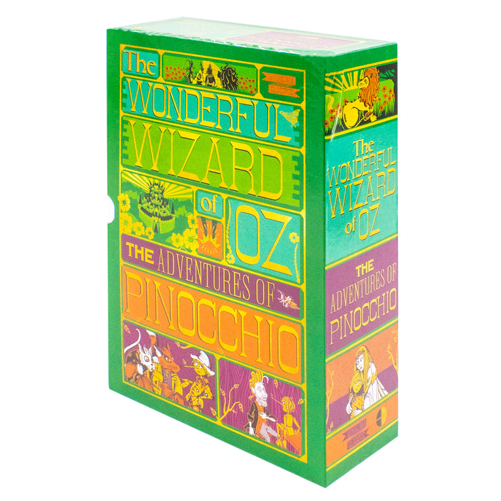 The Wonderful Wizard of Oz By L. Frank Baum and The Adventures of Pinocchio By Carlo Collodi (MinaLima Edition) 2 Books Collection Set