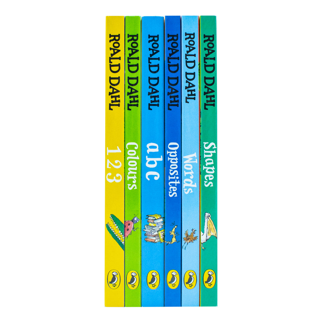 Roald Dahl Early Learning Pre-School Children Collection 6 Books Board Book Collection Set(Shapes, Words, Colours, Opposites, ABC and 123)