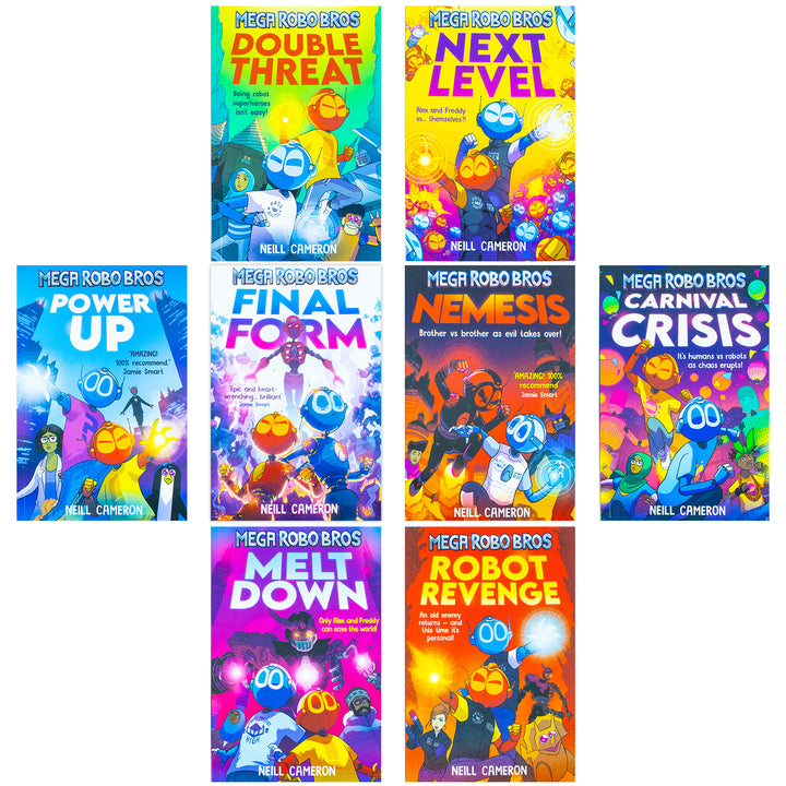 Mega Robo Bros 1–8 Book Set by Neil Cameron | Kids Sci-Fi Adventure Series with Robots, Fun Stories, Technology & Imagination for Young Readers