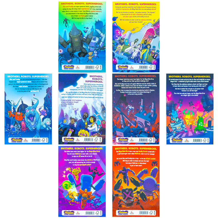 Mega Robo Bros 1–8 Book Set by Neil Cameron | Kids Sci-Fi Adventure Series with Robots, Fun Stories, Technology & Imagination for Young Readers