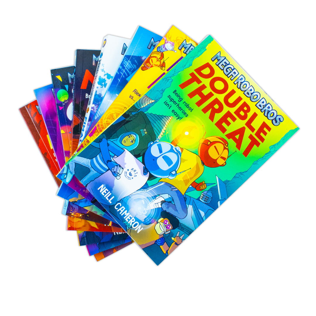 Mega Robo Bros 1–8 Book Set by Neil Cameron | Kids Sci-Fi Adventure Series with Robots, Fun Stories, Technology & Imagination for Young Readers