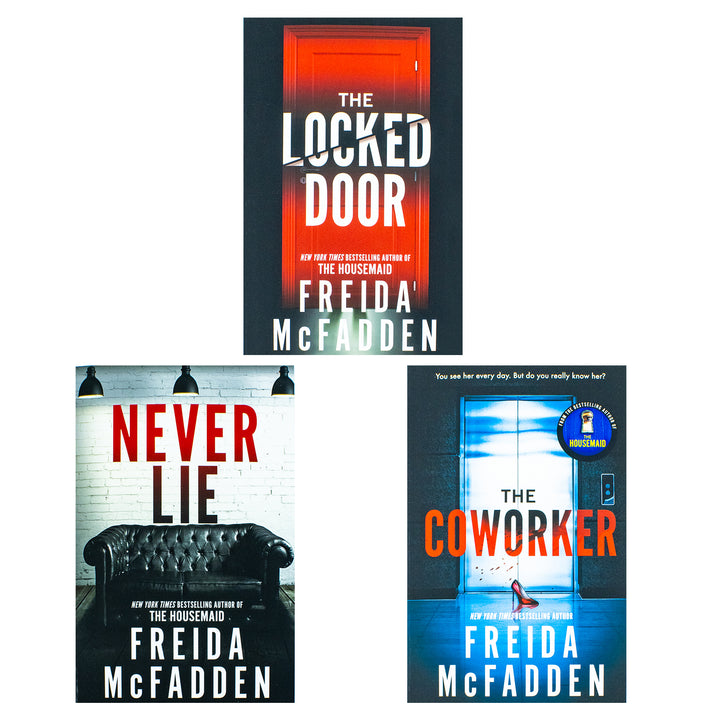 Freida McFadden Collection 3 Books Set (Never Lie, The Locked Door and The Coworker)