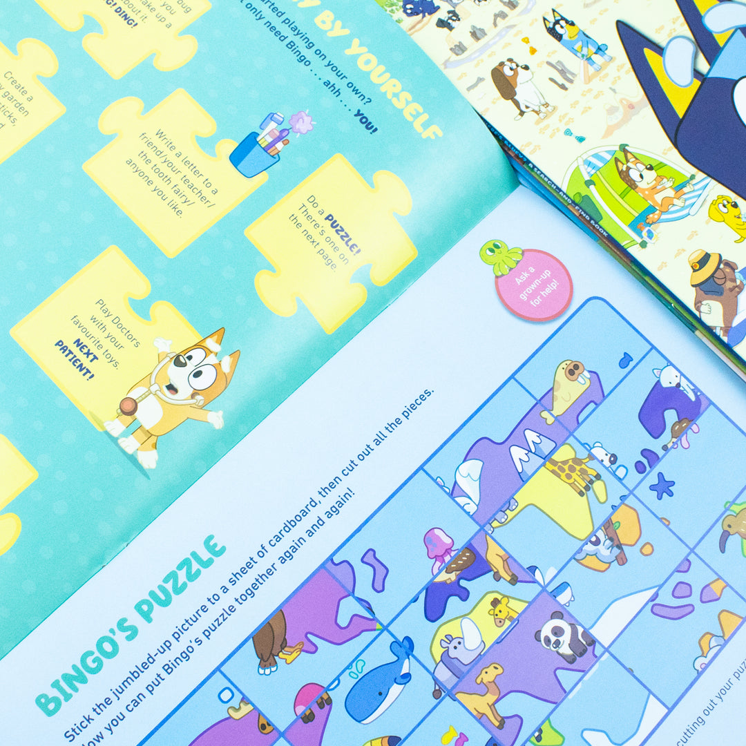 Explore the fun world of Bluey with this 6 books collection of activity books perfect for kids 3+ years. Endless fun and creativity await!