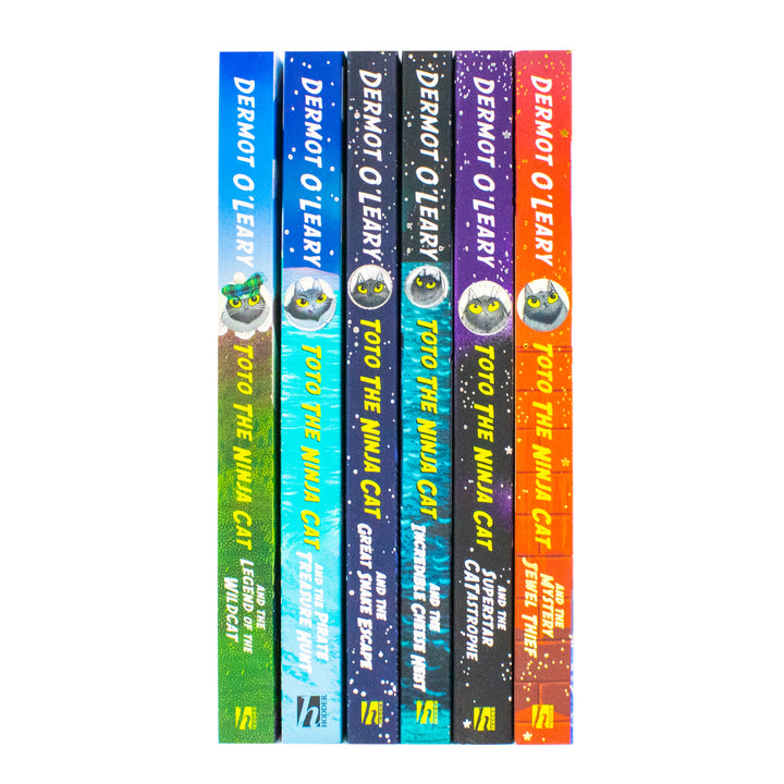 Toto the Ninja Cat Series by Dermot O'Leary 6 Books Collection Set (Mystery Jewel Thief, Legend of the Wildcat, Great Snake Escape, Incredible Cheese Heist, Superstar Catastrophe and Pirate Treasure Hunt) | Paperback