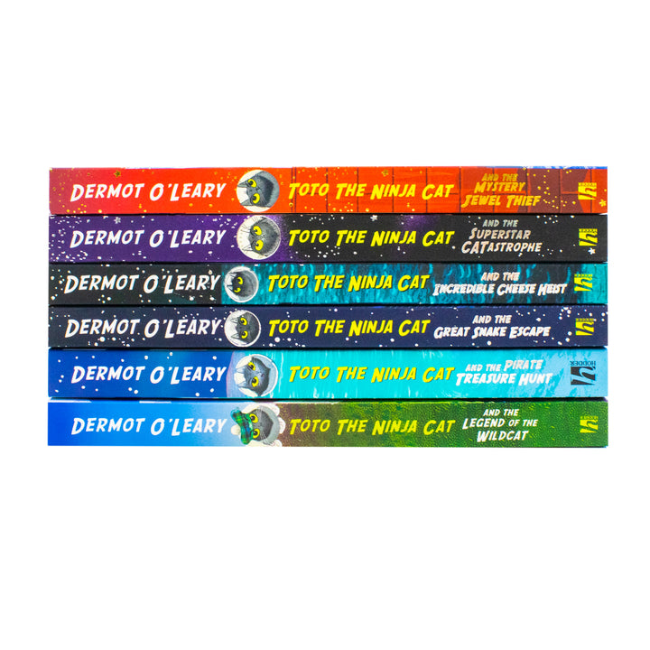 Toto the Ninja Cat Series by Dermot O'Leary 6 Books Collection Set (Mystery Jewel Thief, Legend of the Wildcat, Great Snake Escape, Incredible Cheese Heist, Superstar Catastrophe and Pirate Treasure Hunt) | Paperback