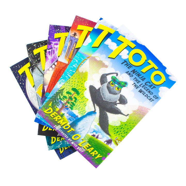 Toto the Ninja Cat Series by Dermot O'Leary 6 Books Collection Set (Mystery Jewel Thief, Legend of the Wildcat, Great Snake Escape, Incredible Cheese Heist, Superstar Catastrophe and Pirate Treasure Hunt) | Paperback
