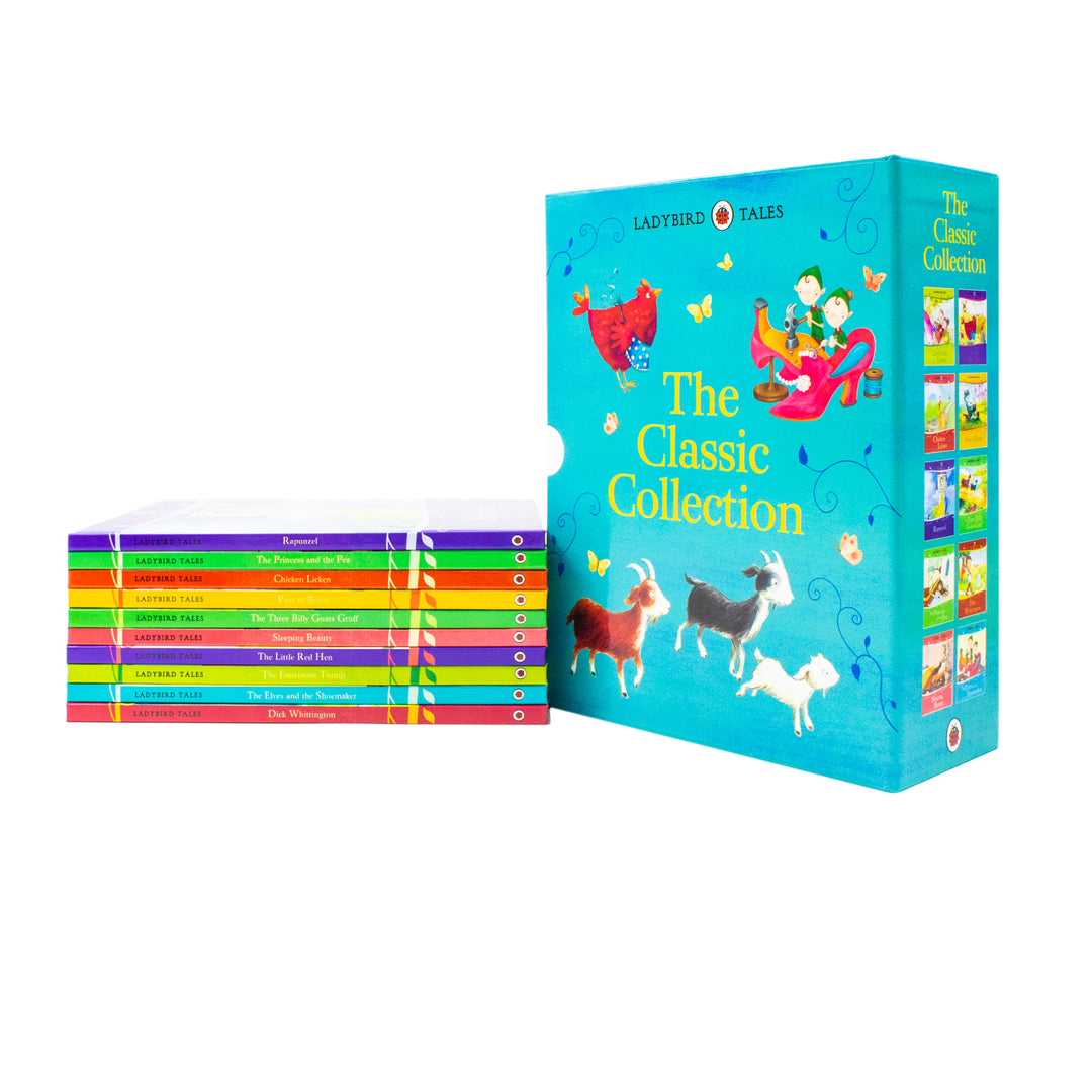Ladybird Tales Classic Collection 10 Books Set | Slipcase (Dick Whittington, The Three Billy Goats Gruff, The Elves and the Shoemaker,Puss in Boots,The Enormous Turnip,Chicken Licken,The Little Red Hen & More)