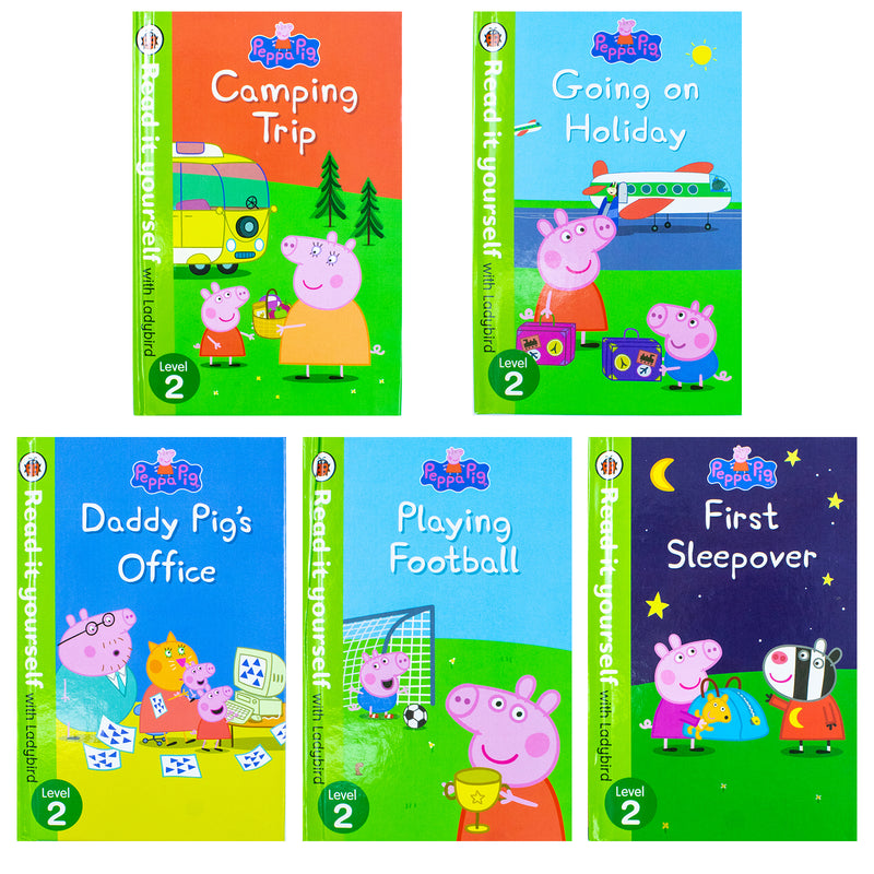 Peppa Pig Read It Yourself Level 2 by Ladybird 5 Books Box Set Collection