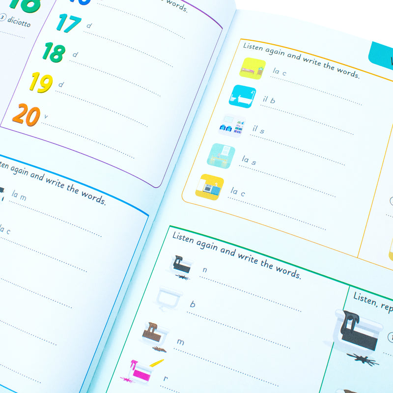 Italian for Everyone Junior 5 Words a Day: Learn and Practise 1,000 Italian Words