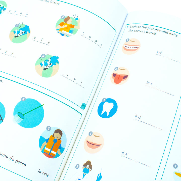 Italian for Everyone Junior 5 Words a Day: Learn and Practise 1,000 Italian Words