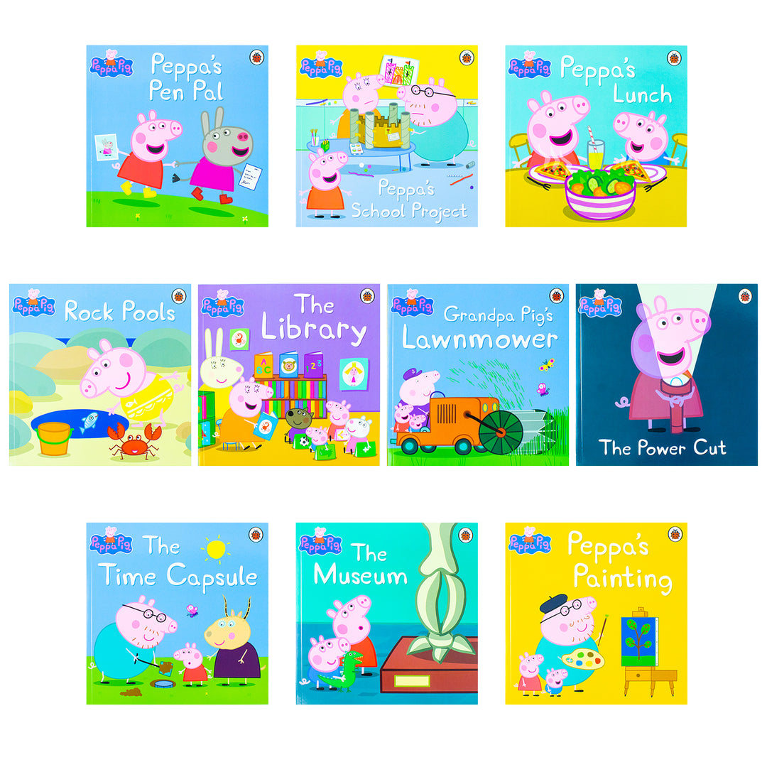 Peppa Pig Collection 10 Books Set in a Purple Gift Bag With Audio CD - Perfect for Ages 0-5 - Enjoy the Adventures of Peppa in Paperback Format