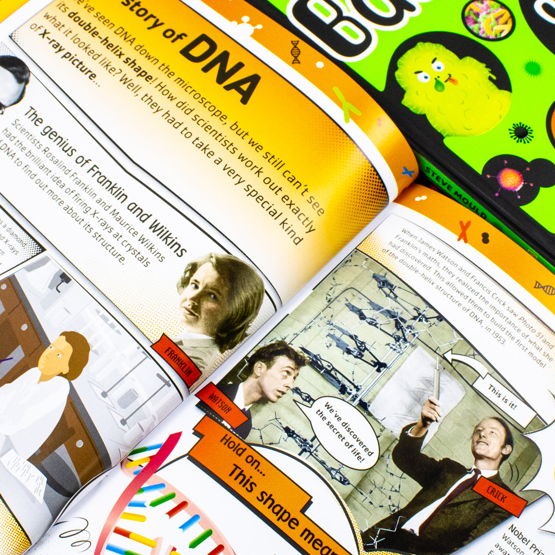 DK Seriously Brilliant Biology 3 books set by Steve Mould (The DNA Book, The Bacteria Book, The Body Book) | Hardback