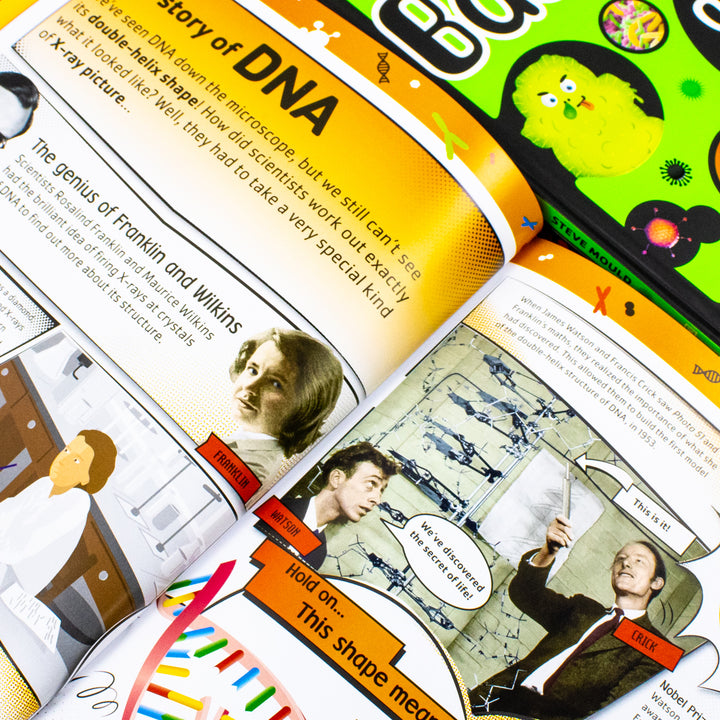 DK Seriously Brilliant Biology 3 books set by Steve Mould (The DNA Book, The Bacteria Book, The Body Book) | Hardback