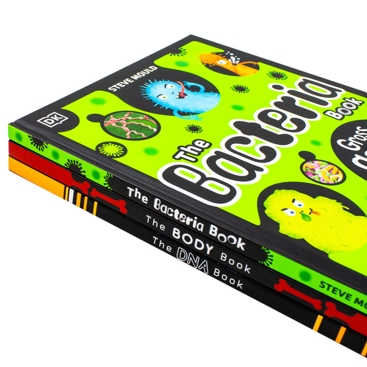 DK Seriously Brilliant Biology 3 books set by Steve Mould (The DNA Book, The Bacteria Book, The Body Book) | Hardback