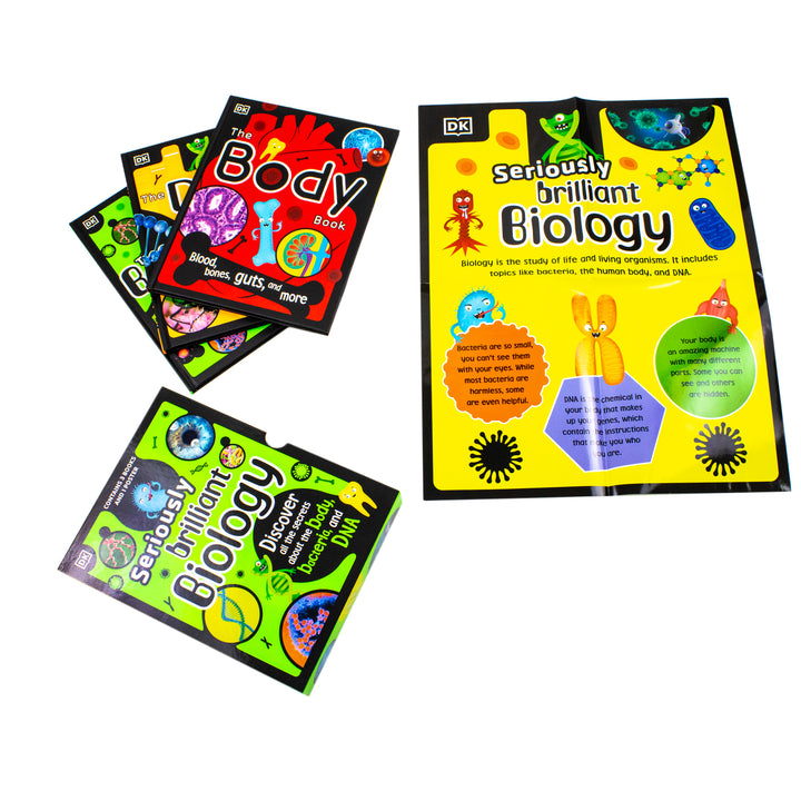 DK Seriously Brilliant Biology 3 books set by Steve Mould (The DNA Book, The Bacteria Book, The Body Book) | Hardback