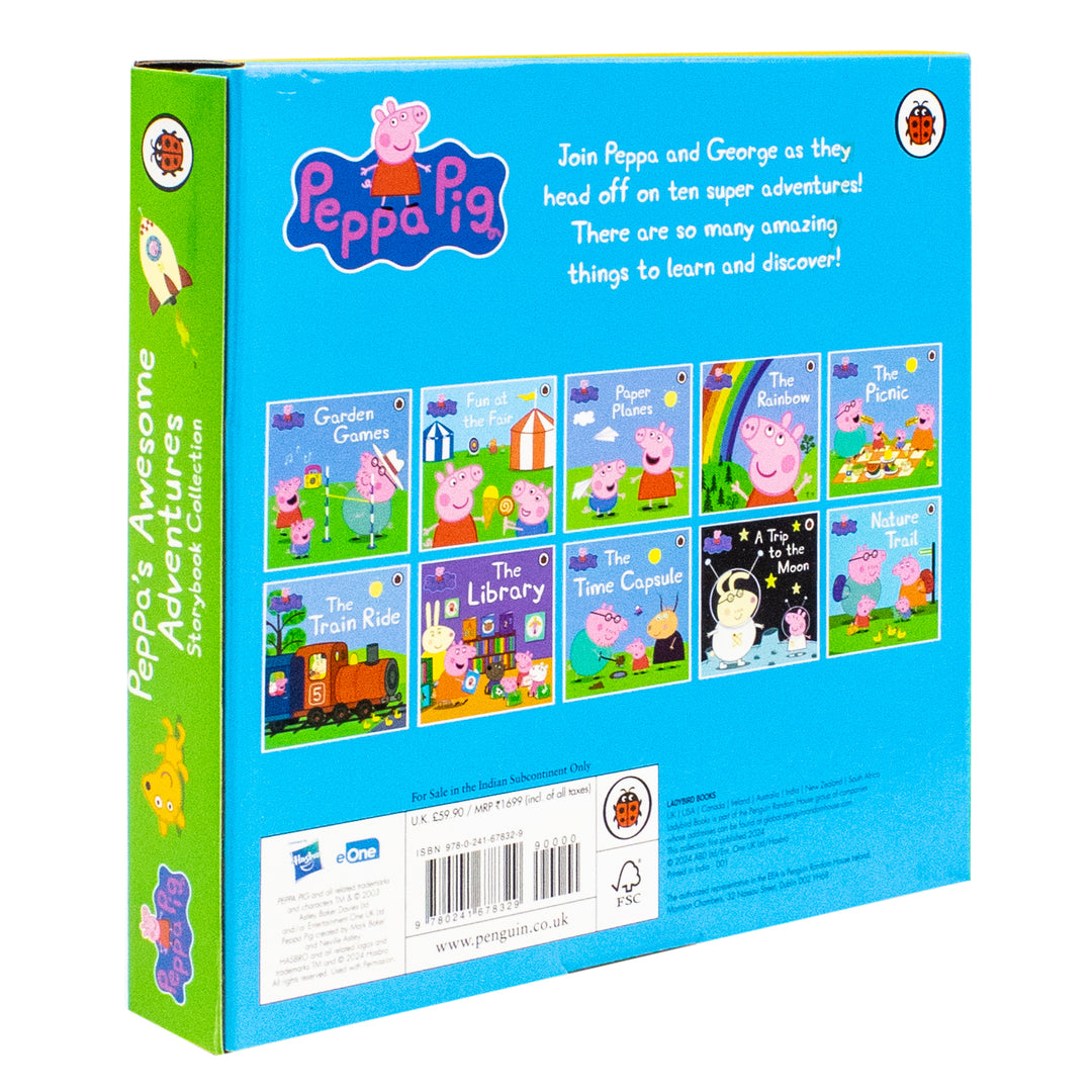 Peppa's Awesome Adventures 10 Storybooks Collection Box Set (Garden Games, Fun At The Fair. Paper Planes, The Rainbow And More) - Paperback