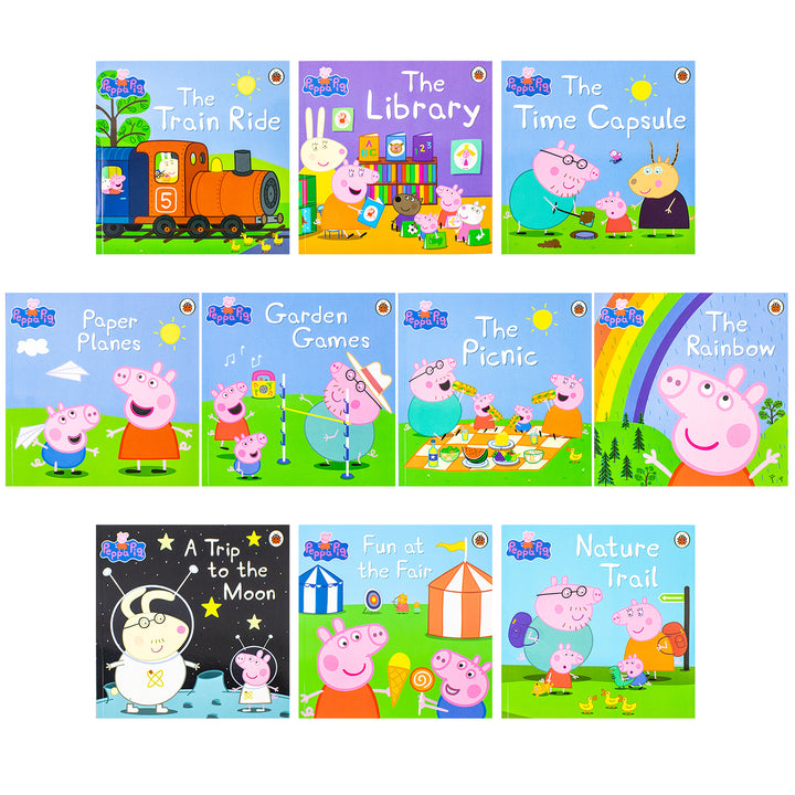 Peppa's Awesome Adventures 10 Storybooks Collection Box Set (Garden Games, Fun At The Fair. Paper Planes, The Rainbow And More) - Paperback
